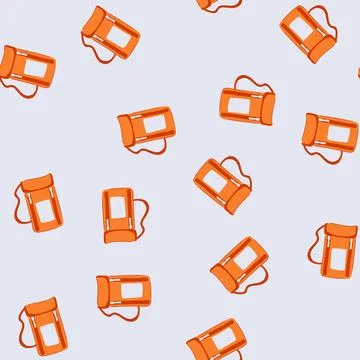 Seamless pattern compact travel wallet cartoon vector Illustrazione stock