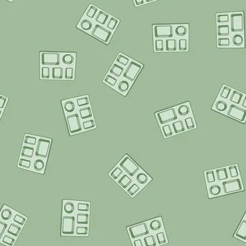 Seamless pattern compartmentalized multi section meal tray cartoon vector Stock Illustration