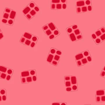 Seamless pattern compartmentalized multi section meal tray cartoon vector Stock Illustration