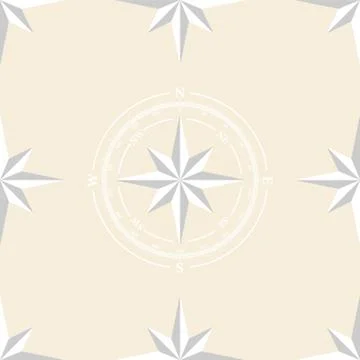 Seamless pattern with compas dial and roses of winds for your design Illustrazione stock