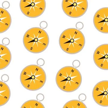 Seamless pattern from the compass icon. Illustration of a compass in a flat m Stock Illustration