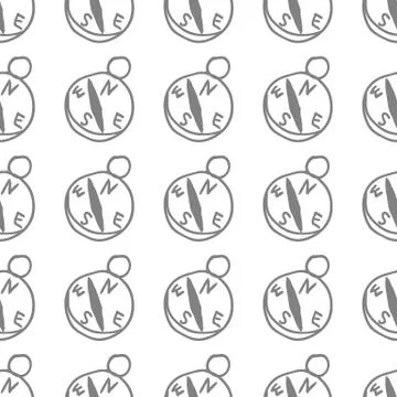 Seamless pattern with compass Stock Illustration
