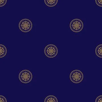 Seamless Pattern with Compass Rose 스톡 일러스트