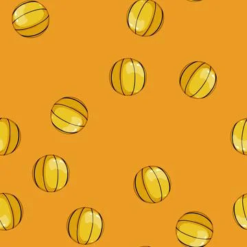 Seamless pattern competition basketball ball cartoon vector Illustrazione stock
