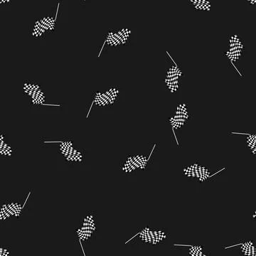 Seamless pattern competition finish flag cartoon vector Stock Illustration
