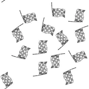 Seamless pattern competition flag race sketch hand drawn Illustrazione stock