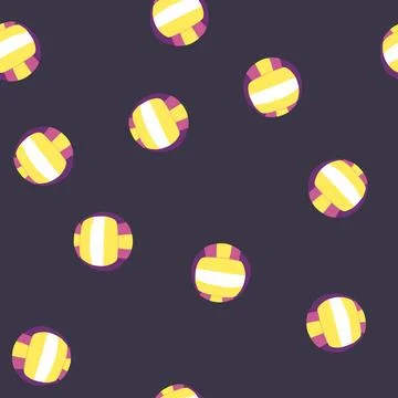 Seamless pattern competition volleyball ball cartoon vector 库存插图