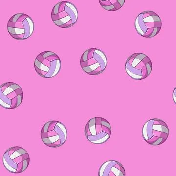 Seamless pattern competition volleyball ball cartoon vector 스톡 일러스트
