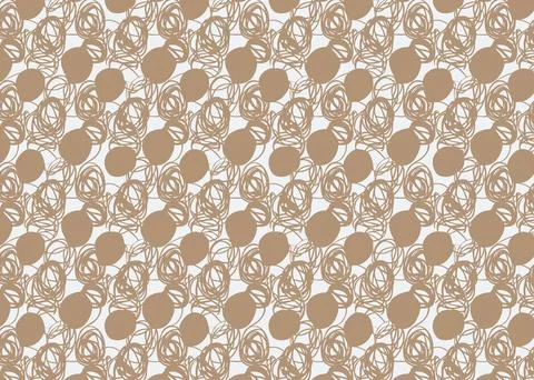 Seamless pattern with complex lines flowers in brown and beige colors Illustrazione stock