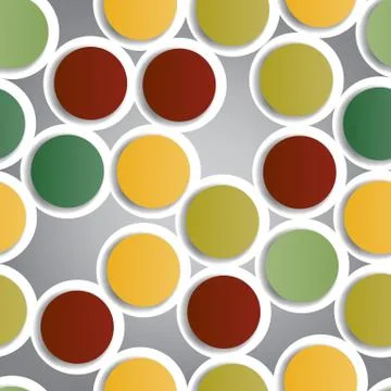 Seamless pattern composed of colorful paper bubbles Stock Illustration