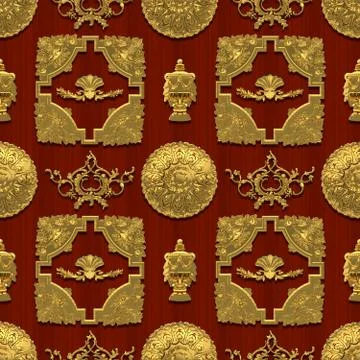 Seamless pattern composed of elements of classical architecture. 스톡 일러스트