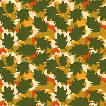 Seamless pattern composed of multicolored leaves. Stock Illustration