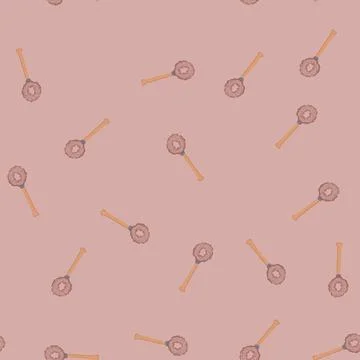 Seamless pattern compostable coconut fiber dish scrubber cartoon vector Stock Illustration