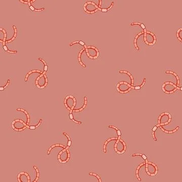 Seamless pattern composting worm cartoon vector Stock Illustration