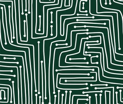 Seamless pattern. Computer circuit board. 库存插图