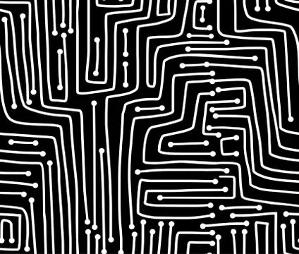 Seamless pattern. Computer circuit board. イラスト素材