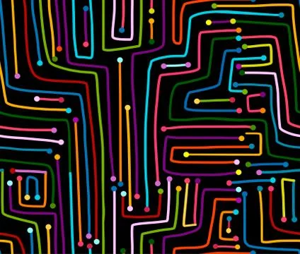 Seamless pattern. Computer circuit board. 스톡 일러스트