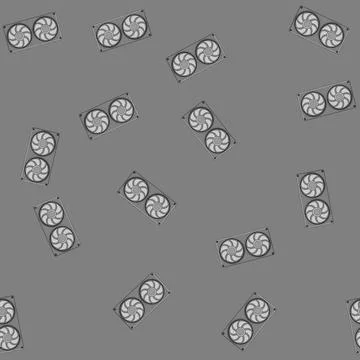 Seamless pattern computer cooling fan pc cartoon vector イラスト素材