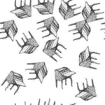 Seamless pattern computer desk sketch hand drawn 스톡 일러스트