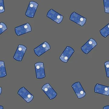 Seamless pattern computer microcontroller cartoon vector イラスト素材