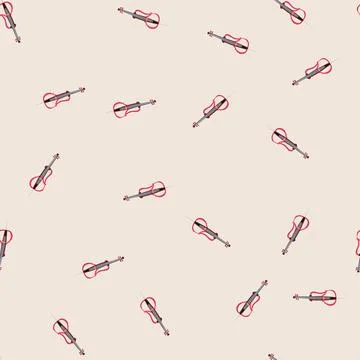 Seamless pattern concert cello cartoon vector Stock Illustration