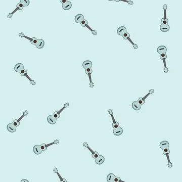 Seamless pattern concert ukulele cartoon vector Stock Illustration