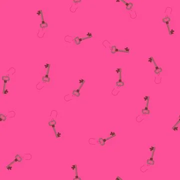 Seamless pattern concierge door key hotel cartoon vector Stock Illustration
