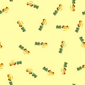Seamless pattern conductor train toy cartoon vector Stockillustratie