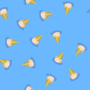 Seamless pattern cone party hat cartoon vector Stock Illustration
