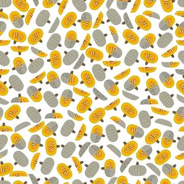 Seamless pattern Confection squash. Flat design Stock Illustration