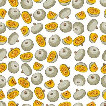 Seamless pattern with Confection squash. Stock Illustration