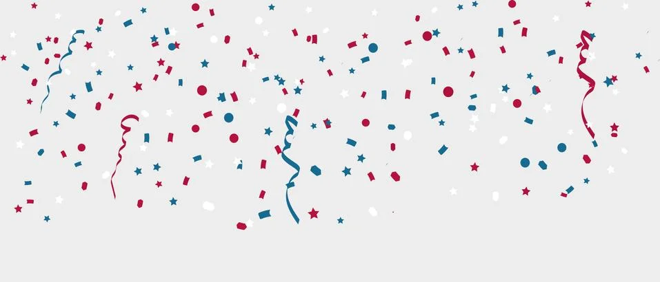 Seamless pattern with confetti for 4th of July celebration Stock Illustration