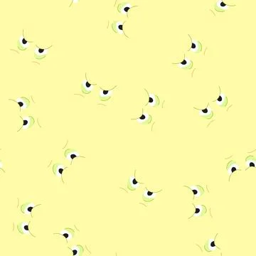 Seamless pattern confused eye emotions cartoon vector Stock Illustration