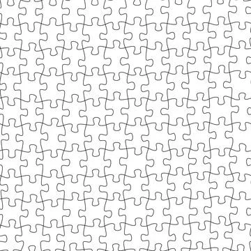A seamless pattern of connected jigsaw puzzle elements. Vector mosaic pieces Stock Illustration