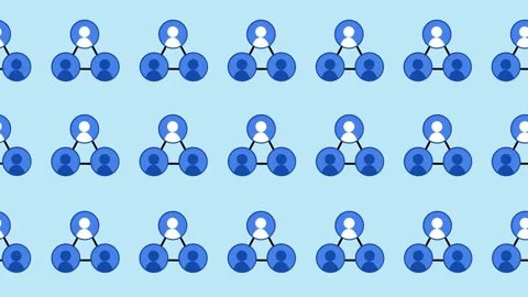 Seamless pattern of connected user network and teamwork icons in tile background Stock Footage 322116448