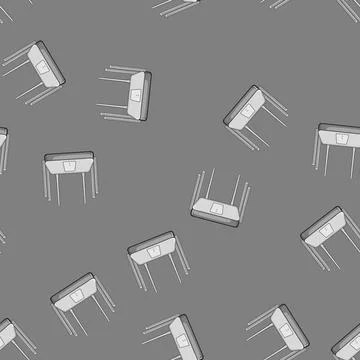 Seamless pattern connection router cartoon vector Stock Illustration