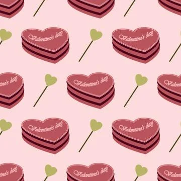 Seamless pattern consisting of cake and hearts Stock Illustration