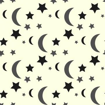 Seamless pattern consisting of stars and months eps Illustrazione stock