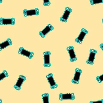 Seamless pattern console portable gaming device cartoon vector Stock-Illustration