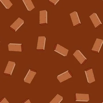 Seamless pattern Construction brick standing upright on white background 스톡 일러스트