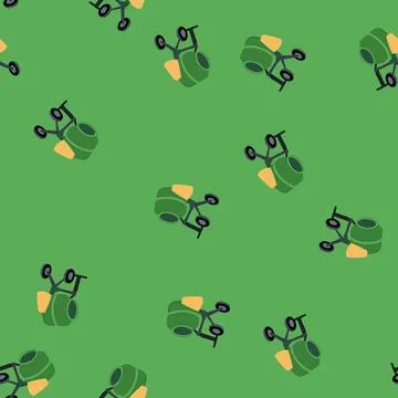 Seamless pattern construction concrete mixer cartoon vector Illustrazione stock