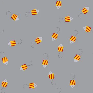 Seamless pattern construction crane hook cartoon vector Illustrazione stock