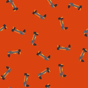 Seamless pattern construction drill cartoon vector Stock Illustration