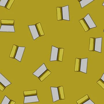 Seamless pattern construction notched trowel cartoon vector Stock Illustration