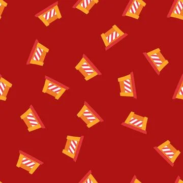 Seamless pattern construction road barrier cartoon vector 스톡 일러스트