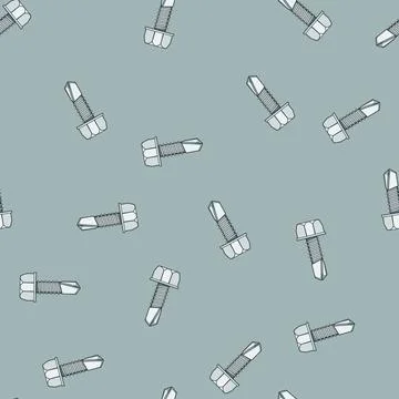 Seamless pattern construction roofing screw cartoon vector Stock Illustration