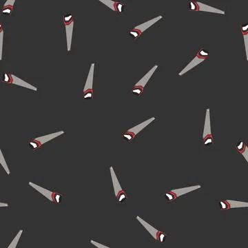 Seamless pattern construction saw hand cartoon vector Illustrazione stock