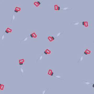 Seamless pattern construction saw hand cartoon vector Stock Illustration