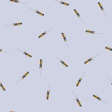 Seamless pattern construction screwdriver cartoon vector イラスト素材