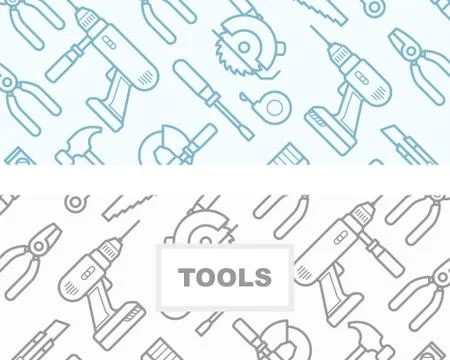 Seamless pattern with construction tools icons - tools kit seamless pattern Stock Illustration
